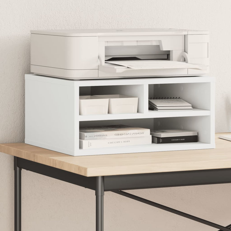 Printer Stand White 49x40x22.5 cm Engineered Wood – Simply Wholesale