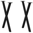 Dining Table Legs X-Shaped 2 pcs Black 57x(72-73) cm Steel