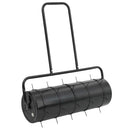 Garden Lawn Roller with Aerator Clamps Black 63 L Iron and Steel