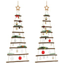 vidaXL¬†Hanging Christmas Trees with Top Stars 2 pcs 55x120 cm Natural Branch