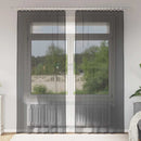 Voile Curtains with Rod Pockets 2 pcs Black