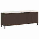 Garden Bench with Cushion Grey 110x30x40.5 cm Poly Rattan