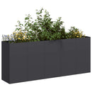 Planter Black 200x40x80 cm Cold-rolled Steel