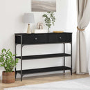 Console Table Black Oak 100 x 25 x 75 cm Engineered Wood
