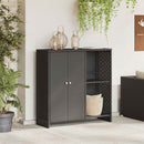 Storage Cabinet with Shelf Black 100 x 36 x 102 cm Rattan