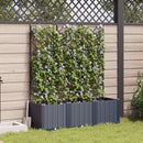 Garden Planter 3 pcs Grey 120 x 40 x 143 cm Plastic