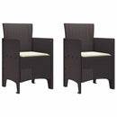 Garden Chair 2 pcs Brown 53 x 49 x 85 cm Polypropylene