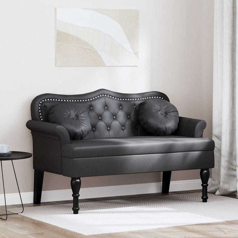 Chesterfield Bench Black 120.5 x 65 x 75 cm Faux Leather – Simply Wholesale