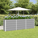 Planter Light Grey 240 x 40 x 75 cm Steel