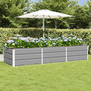 Planter Light Grey 240 x 80 x 45 cm Steel
