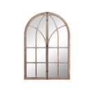88 X 60 Cm Arched Window Like Wall Mirror With Wooden Frame Natural