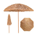 8 Ft Thatched Tiki Umbrella With 8 Metal Ribs 7 Tier Straw Top