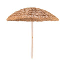 8 Ft Thatched Tiki Umbrella With 8 Metal Ribs 7 Tier Straw Top