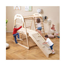 8 In 1 Jungle Gym Wooden Montessori Climber Playset With Slide Natural