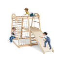 8 In 1 Jungle Gym Wooden Montessori Climber Playset With Slide Natural