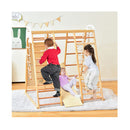 8 In 1 Wooden Jungle Gym Playset With Monkey Bars Natural