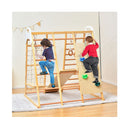 8 In 1 Wooden Jungle Gym Playset With Monkey Bars Natural