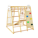8 In 1 Wooden Jungle Gym Playset With Monkey Bars Natural