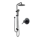 8 Inch Round Black Shower Head Top Bottom Inlet Sprayer Round Mixer