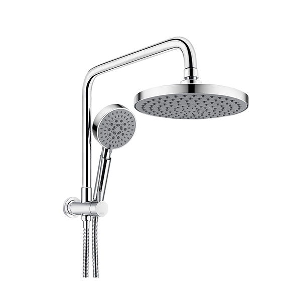 Shower Head Set Rain 8 Inches Handheld Heads 5 Mode Chrome