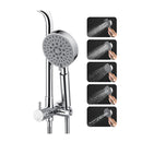 Shower Head Set Rain 8 Inches Handheld Heads 5 Mode Chrome