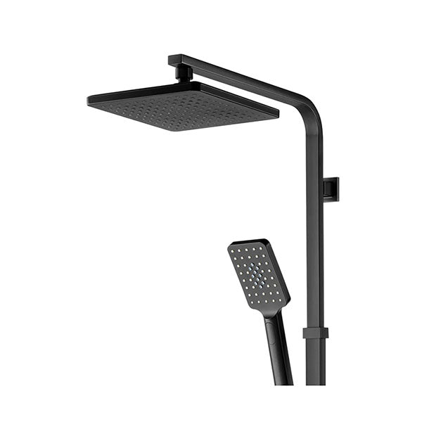 Wels 8 Inches Hand Held Shower Head Square Adjustable Height Black