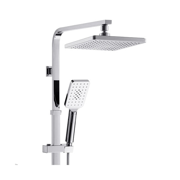 8 Inches Square Hand Held Shower Head Adjustable Height Shower Rail