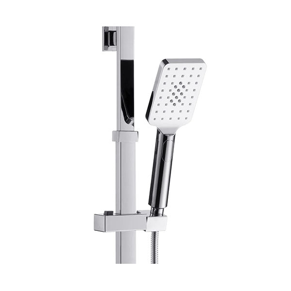 8 Inches Square Hand Held Shower Head Adjustable Height Shower Rail