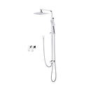 8 Inch Square Hand Held Shower Head Adjustable Height Shower Rail Set