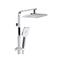 8 Inch Square Handheld Shower Head Adjustable Height Rail Taps Chrome