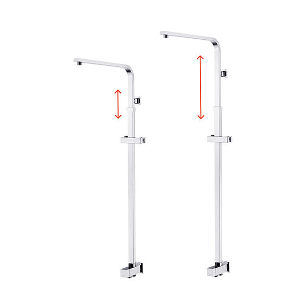 8 Inch Square Hand Held Shower Head Adjustable Height Shower Rail Set