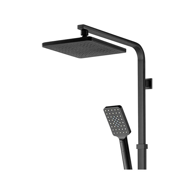 Wels 8 Inches Shower Rail Set With Shower Mixer Black