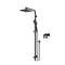 8 Inch Square Handheld Shower Head Adjustable Rail Set Wall Taps Black