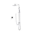 8 Inches Square Hand Held Shower Head Adjustable Height Shower Chrome