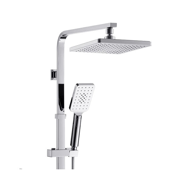 8 Inches Square Hand Held Shower Head Adjustable Height Shower Chrome