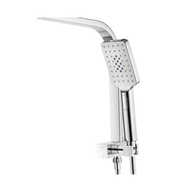 8 Inch Square Rain Handheld Heads Set Chrome Wels With Wall Taps