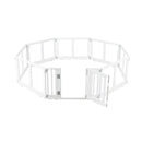 8 Panels Clear Dog Playpen With Secure Locking Door White