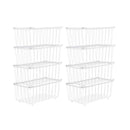 8 Pcs Stackable Pantry Organizer Bins Fruit Freezer Storage Baskets