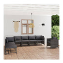 8 Piece Garden Lounge Set With Cushions Poly Rattan Grey