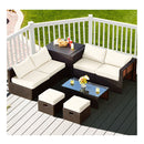 8 Piece Outdoor Patio Furniture Set With Cushions Storage Box