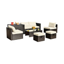 8 Piece Outdoor Patio Furniture Set With Cushions Storage Box