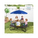 8 Person Kids Picnic Table With Adjustable And Collapsible Umbrella