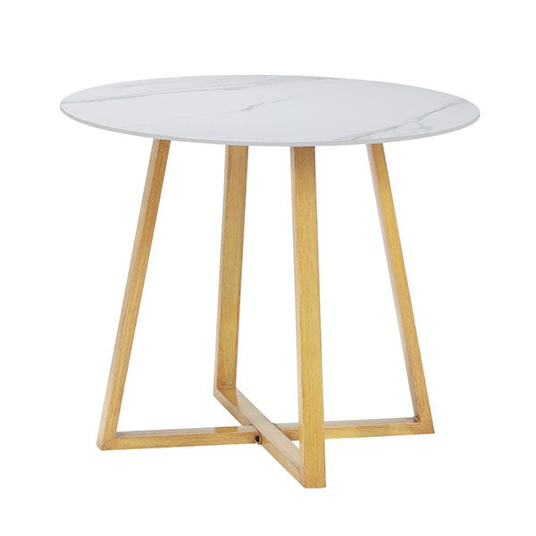90cm Outdoor Dining Sintered Stone Table White