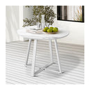 90cm Outdoor Dining Sintered Stone Table White