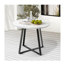 90cm Outdoor Dining Sintered Stone Table White