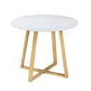 90cm Outdoor Dining Sintered Stone Table White