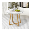 90cm Outdoor Dining Sintered Stone Table White
