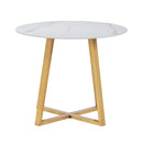 90cm Outdoor Dining Sintered Stone Table White