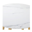90cm Outdoor Dining Sintered Stone Table White