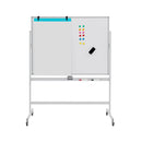 90 X 120Cm Mobile Magnetic Reversible Whiteboard White